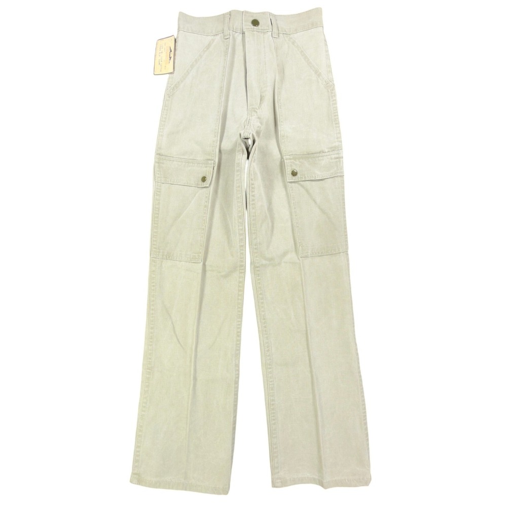 Dakota Vintage 70s Cargo Pants Boys 12 Olive Tan Cotton NWT USA Made Deadstock
